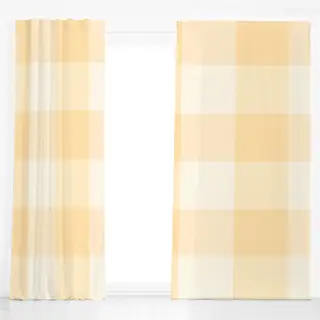 Dekovorhang Grosses Karo Butter Gelb