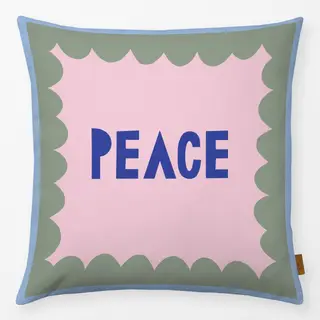 Kissen Peace Statement Wellen blau