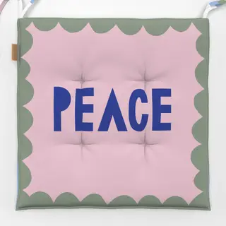 Sitzkissen Peace Statement Wellen blau