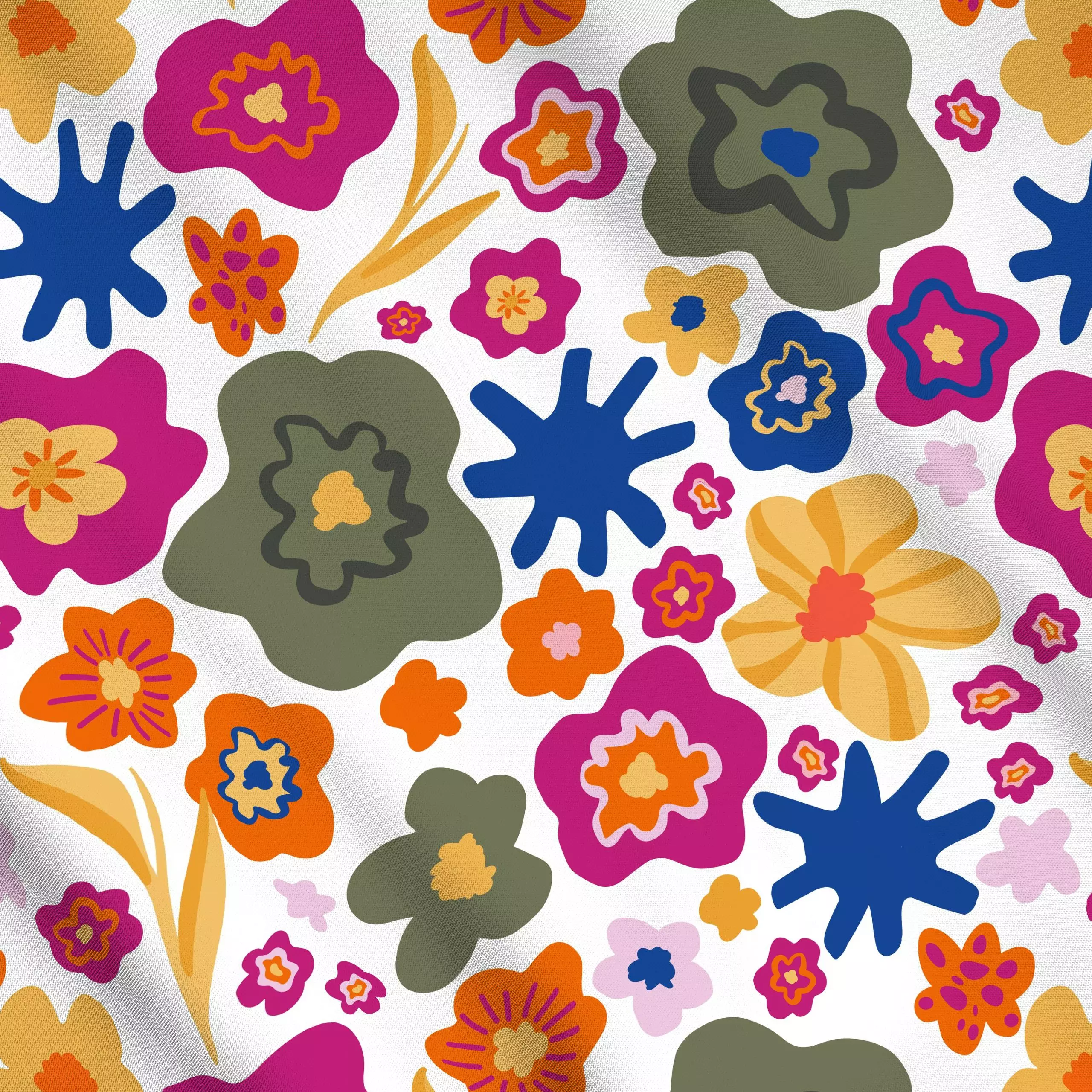 Meterware Sunny Vibes - Blumen & Florales, Symbole & Muster - von „Verena Klöpper"; boho, Illustration, Trockenblumen, Kisse...