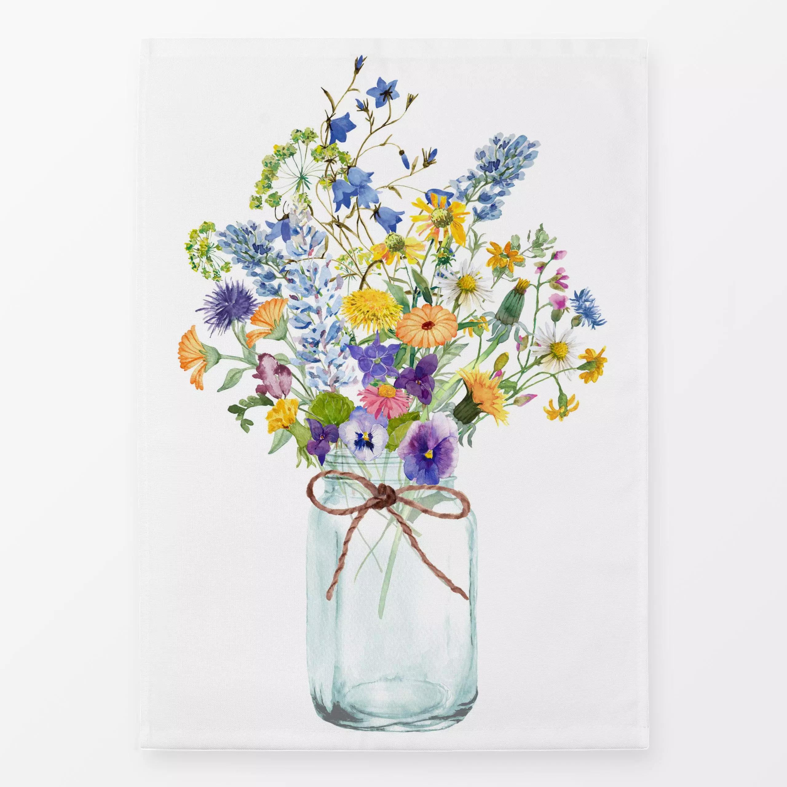 Geschirrtücher Sommer Wildblumen - Sommer, Pflanzen & Botanik - von „Uta Naumann"; Wasserfarben, skandinavisch, Blumen, Wild...