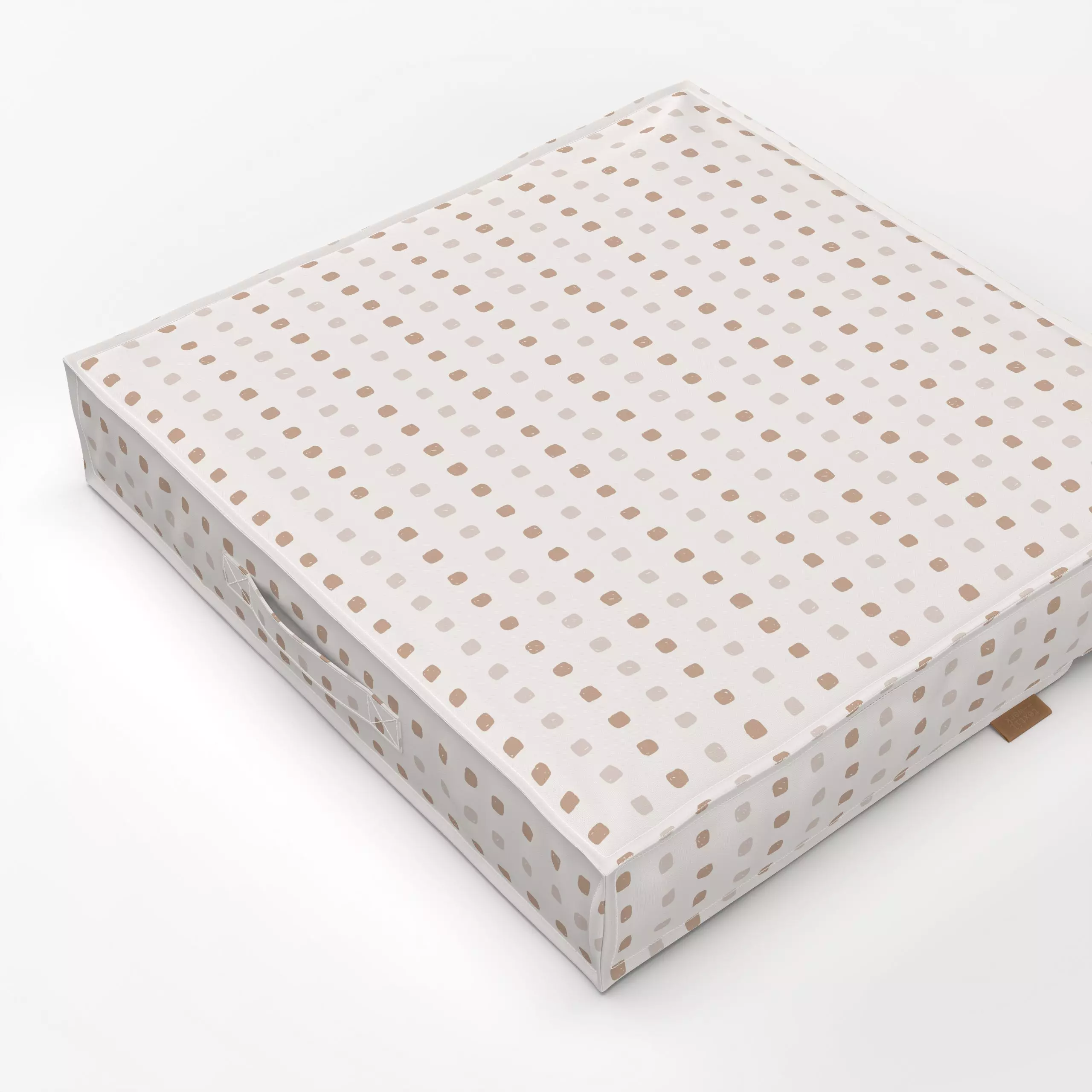Bodenkissen Snowballs brown beige - Winter, Symbole & Muster - von „Kathrin Woo"; Muster, kleingemustert, Geometrisch, beige...
