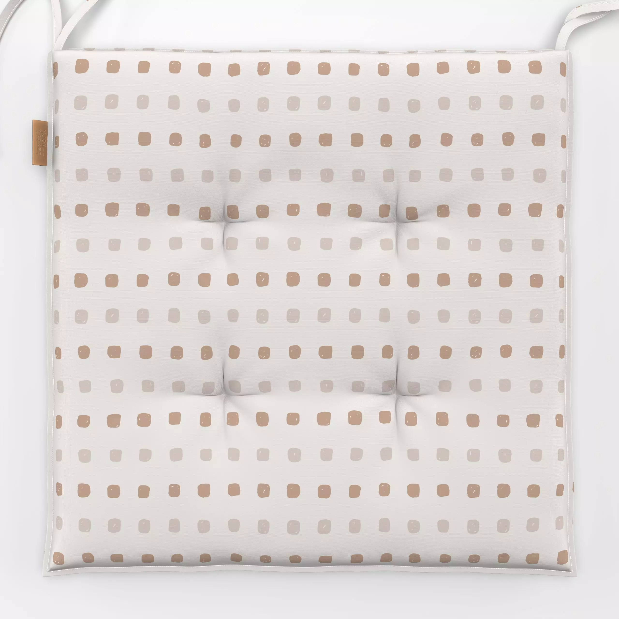 Sitzkissen Snowballs brown beige - Winter, Symbole & Muster - von „Kathrin Woo"; Muster, kleingemustert, Geometrisch, beige,...