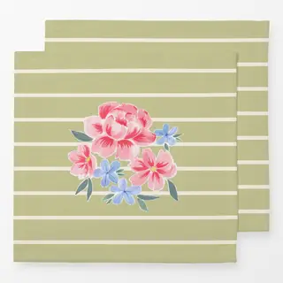 Servietten Blumenbouqet grün