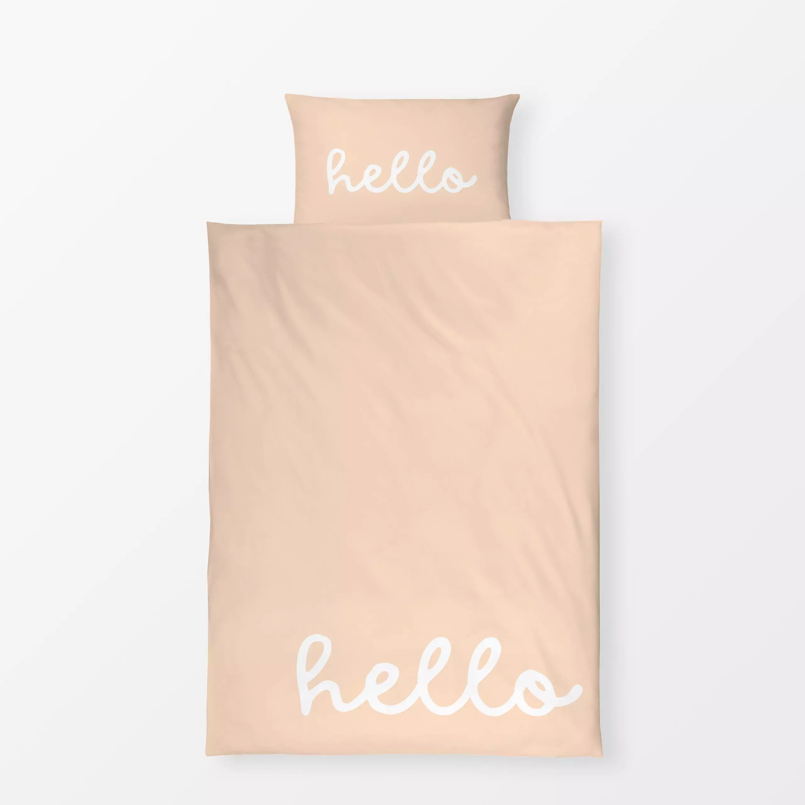Bettwäsche Hallo - Hello - Hell Orange - Liebe, Romantik & Pride, Sprüche & Schriftzüge, Anlässe - von „Monika Strigel"; Som...