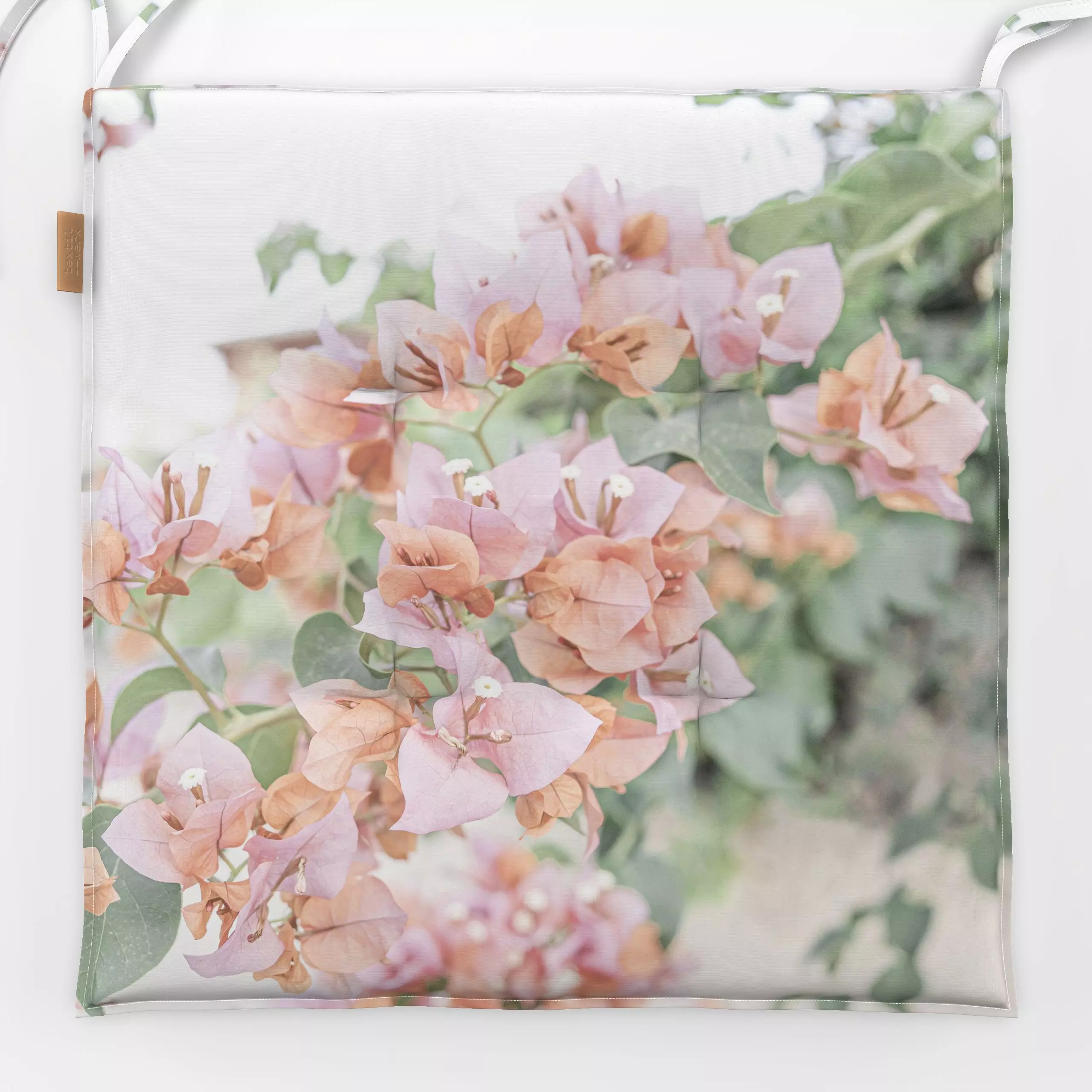 Sitzkissen Flores - Blumen & Florales - von „Sisi and Seb"; floral, mediterran, summer, flower, orangefarben