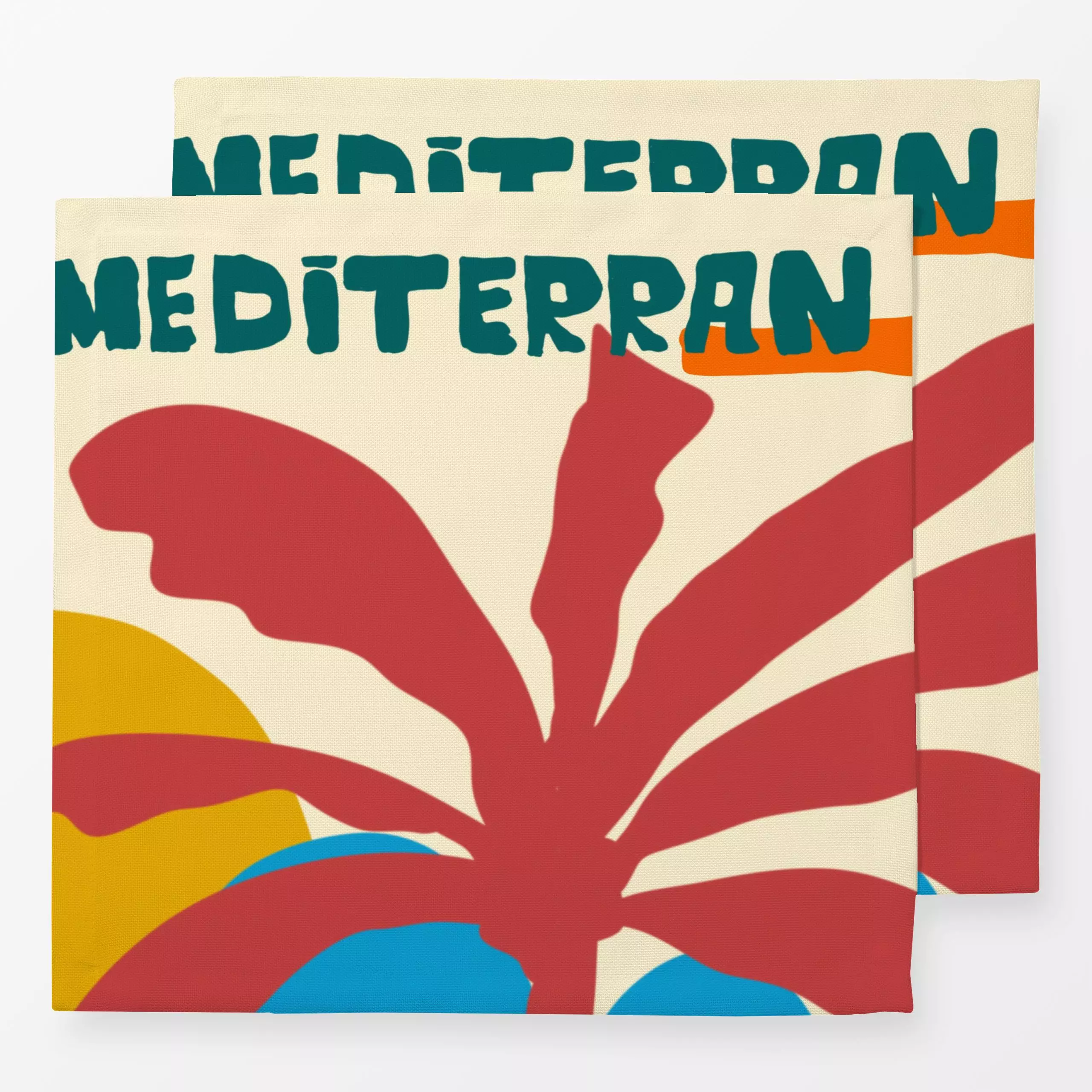 Servietten Mediterran Part 1 - Sommer, Symbole & Muster - von „Ursula Tücks"; Illustration, abstrakt, Palmen, Agave, Meer, S...