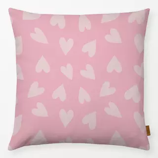Kissen Sketchy Heart Allover Rosa