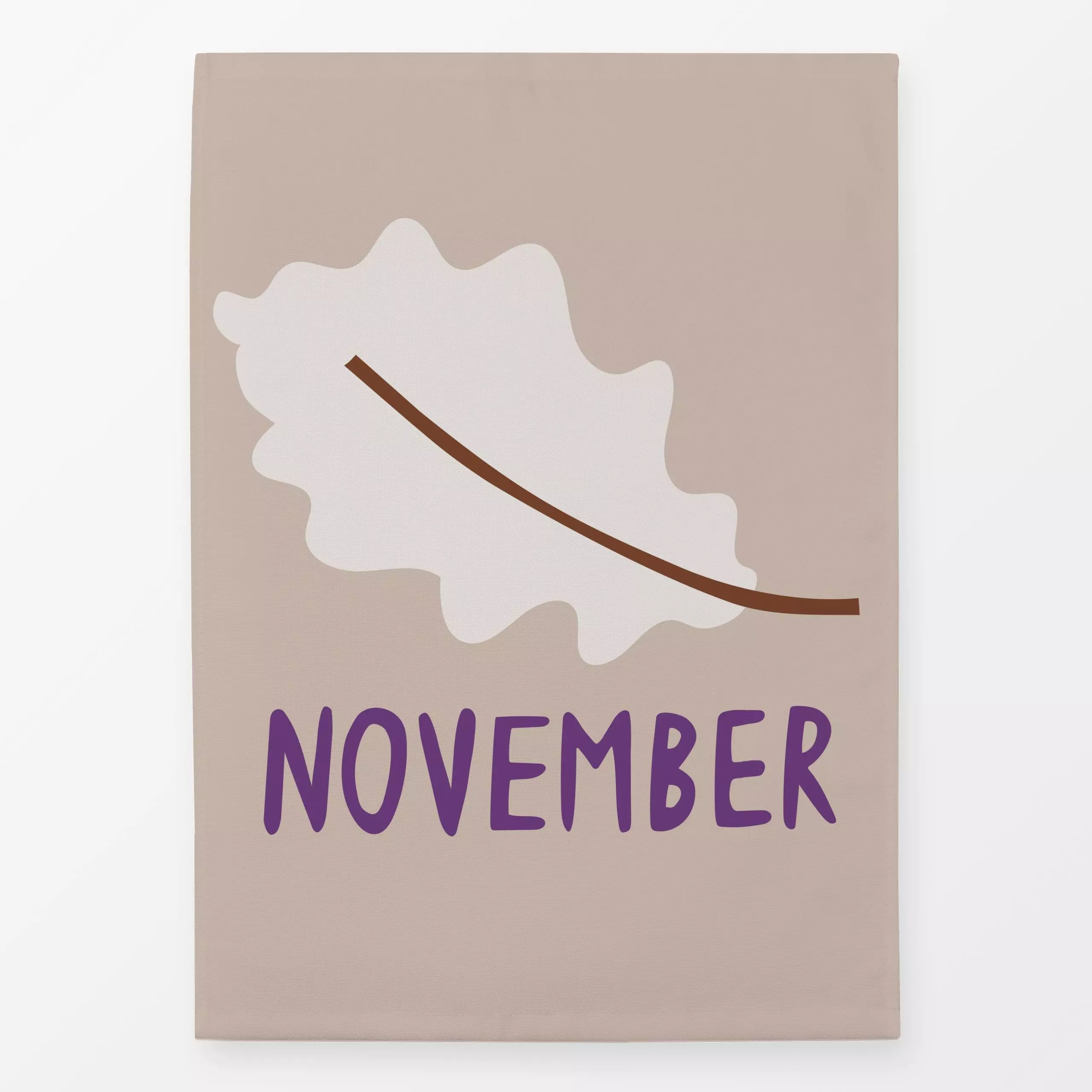 Geschirrtücher Fall Love November - Herbst, Sprüche & Schriftzüge - von „Jana Driver"; Blatt, beige, Herbst, Weiss, lila, br...