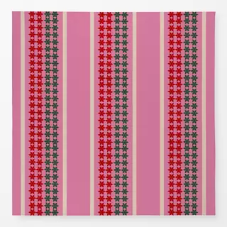 Tischdecke Sternmuster Streifen Pink