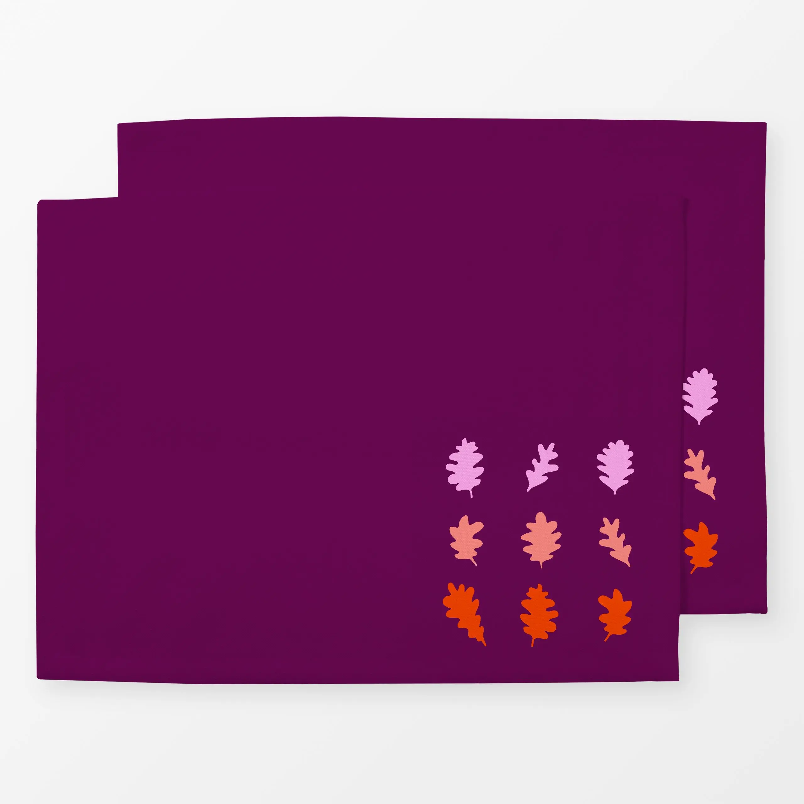 Tischset Eichenblätter Lila - Herbst, Pflanzen & Botanik - von „Sophie Augustin Illustration"; Laub, modern, Herbst, bunt, h...