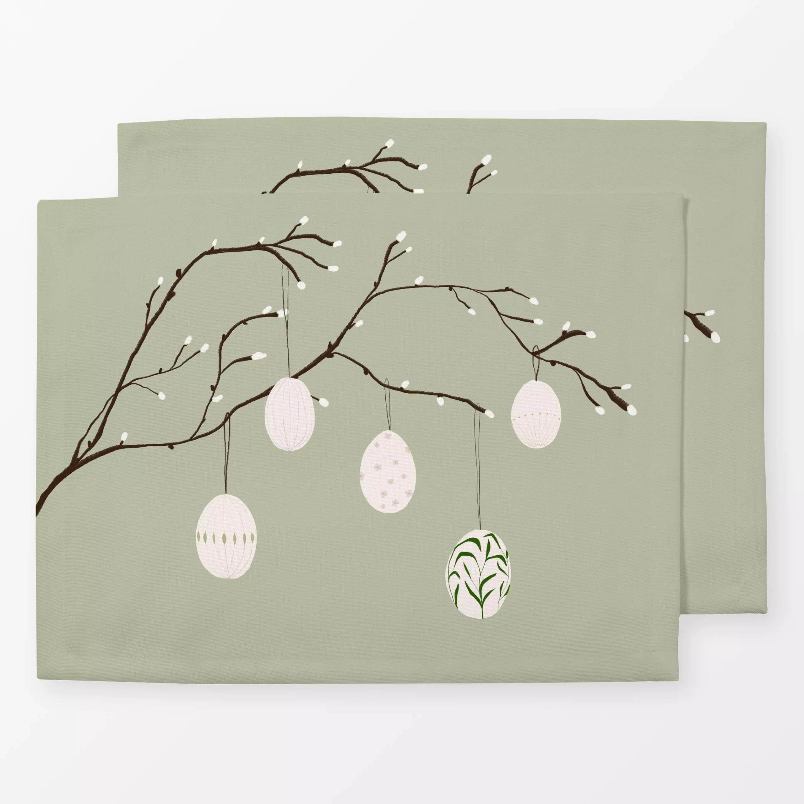 Tischset Osterstrauß Grün, Ostern, von Sophie Augustin Illustration