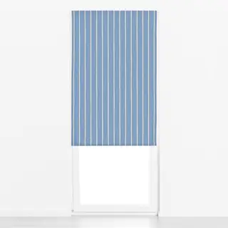 Raffrollo Streifen hellbau off-white