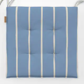 Sitzkissen Streifen hellbau off-white