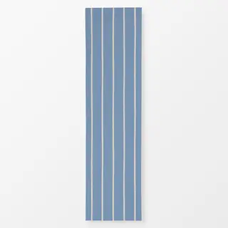 Tischläufer Streifen hellbau off-white