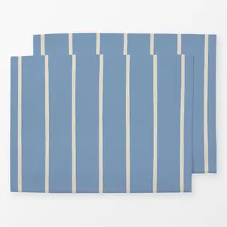 Tischset Streifen hellbau off-white