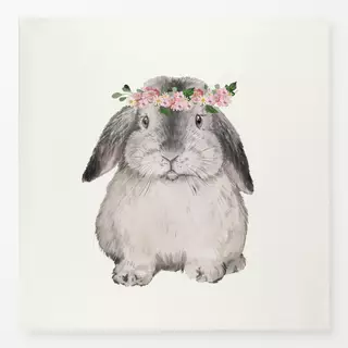 Tischdecke Hase mit Blumenkranz Mopsi