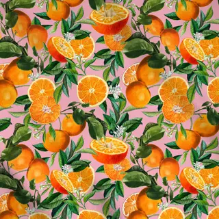 Meterware Orangen Sommer pink