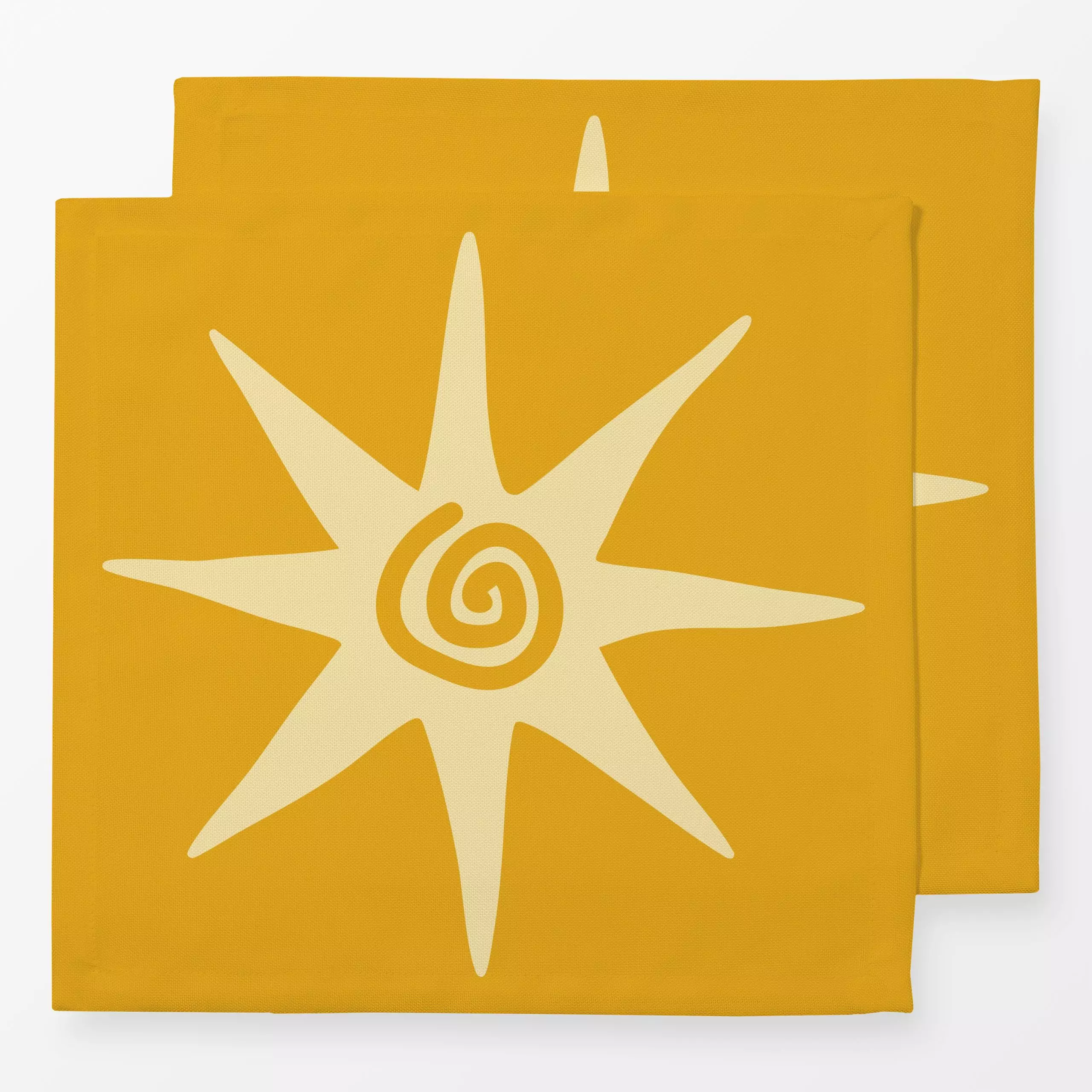 Servietten Sonne 5 - Sommer, Astronomie & Weltraum - von „textilwerk"; boho, hippie, Retro, Sonne, Sterne, oriental, ocker, ...
