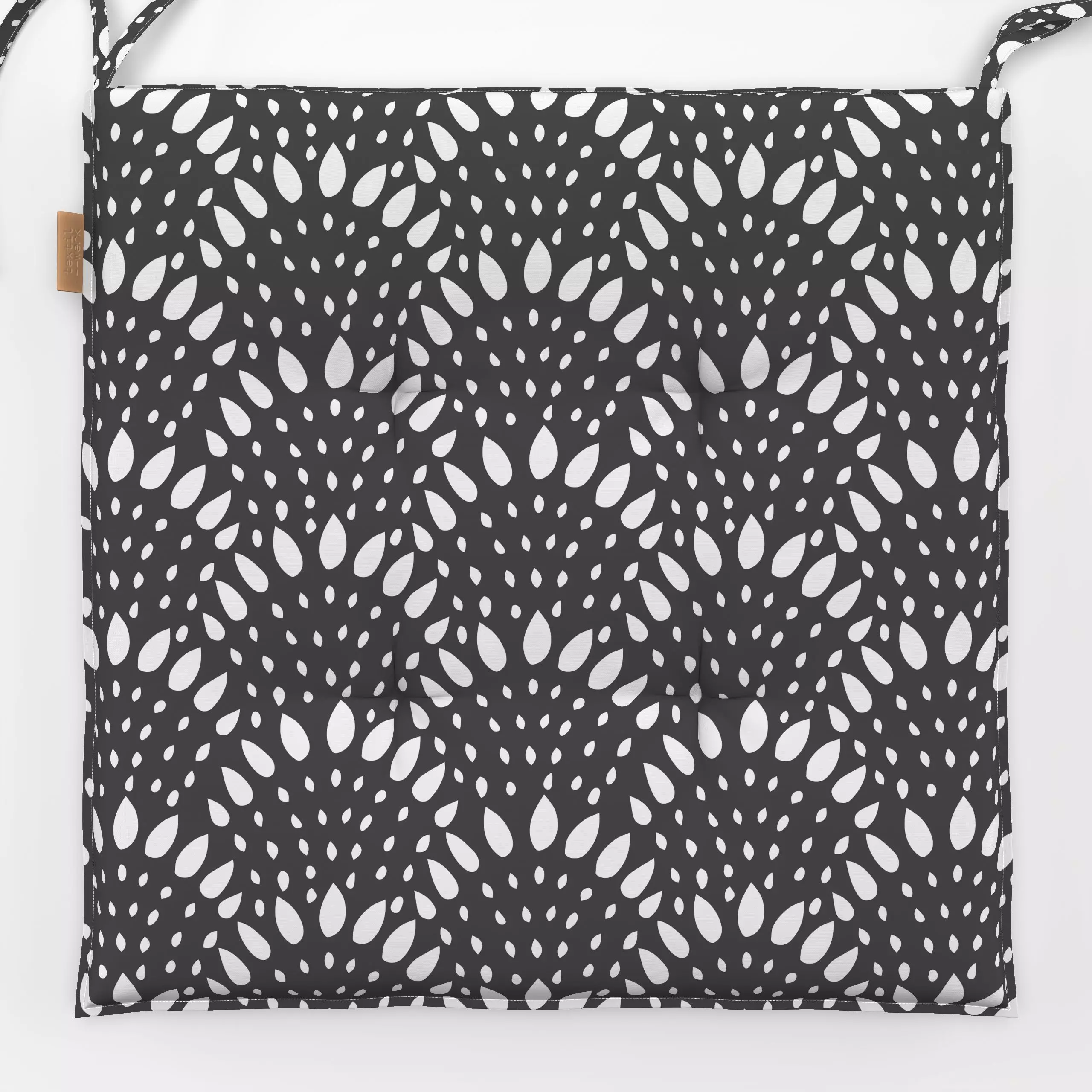 Sitzkissen Marokkanisches Dunkelgrau - Symbole & Muster - von „Sara Maria"; marrakesch, marrokko, boho, hippie, Muster, skan...