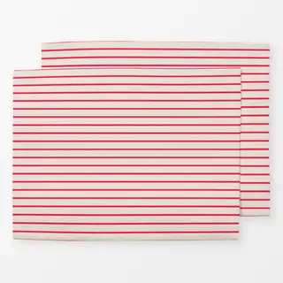 Tischset Streifenmuster creme rot