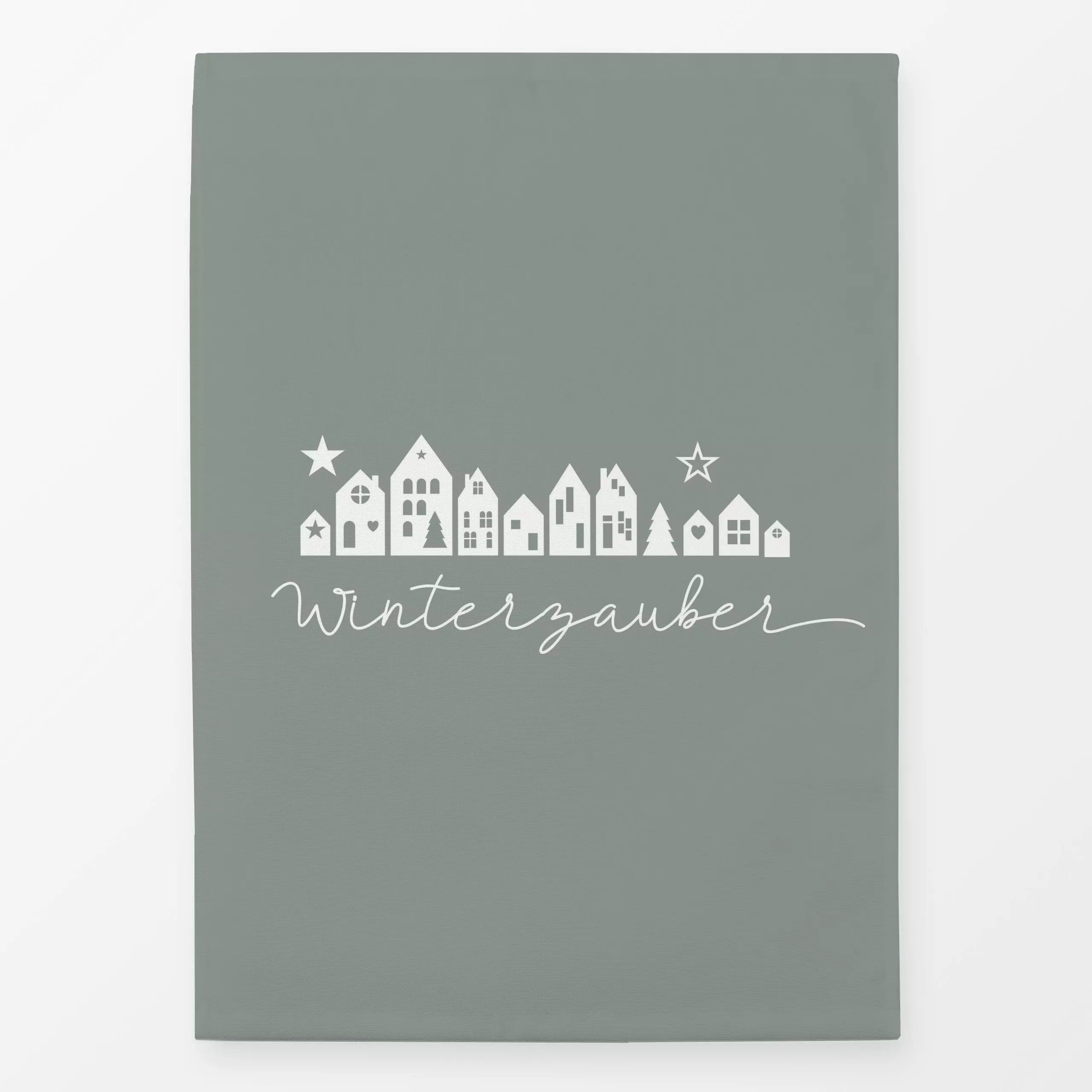 Geschirrtücher Winterzauber Weihnachtsdorf - Weihnachten - von „Heyduda"; skandinavisch, Winter, Haus, Stadt, Schnee, Stern,...