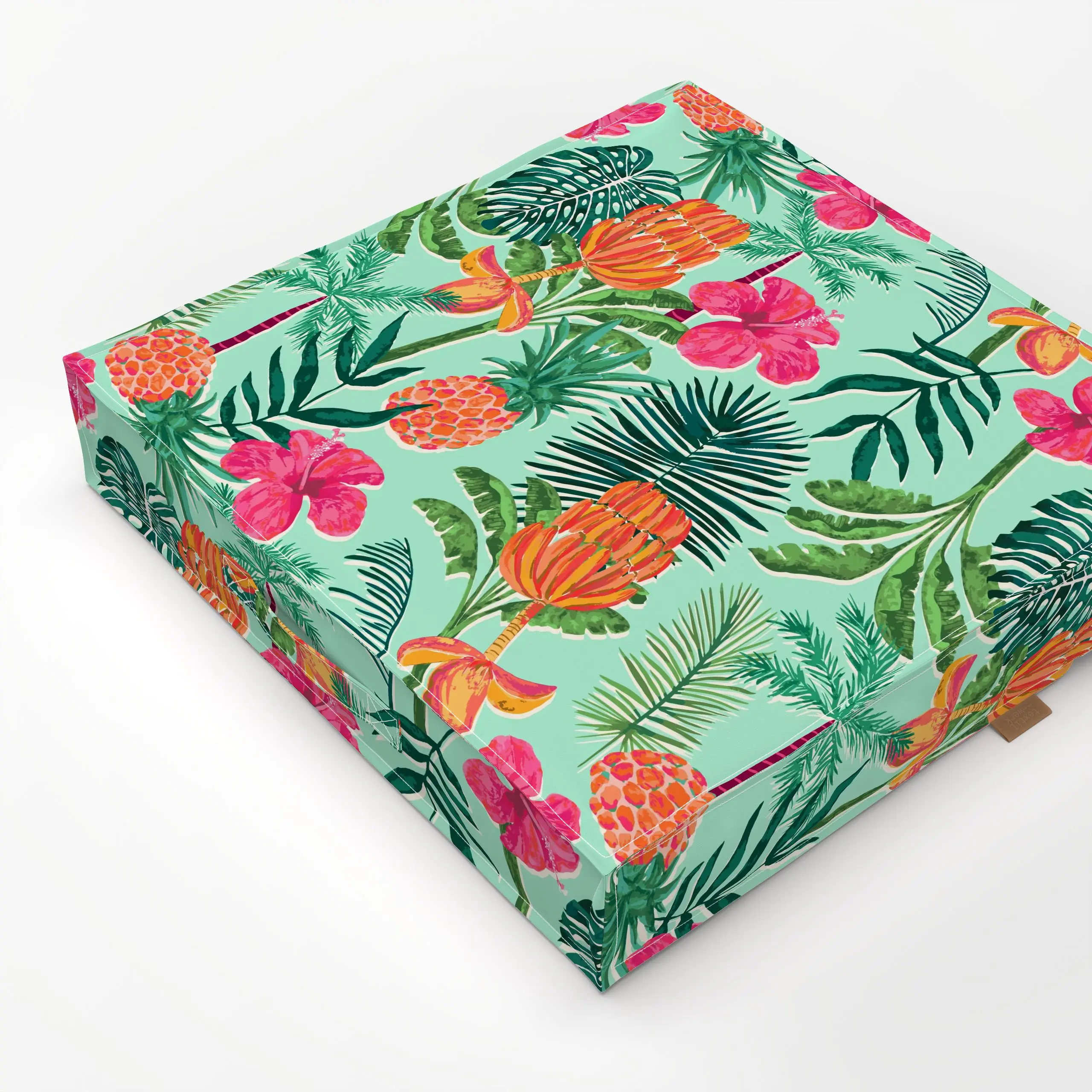 Bodenkissen Exotic Jungle Vibes mint - Sommer, Symbole & Muster, Pflanzen & Botanik - von „Karen Menzenbach"; Muster, Palmen...