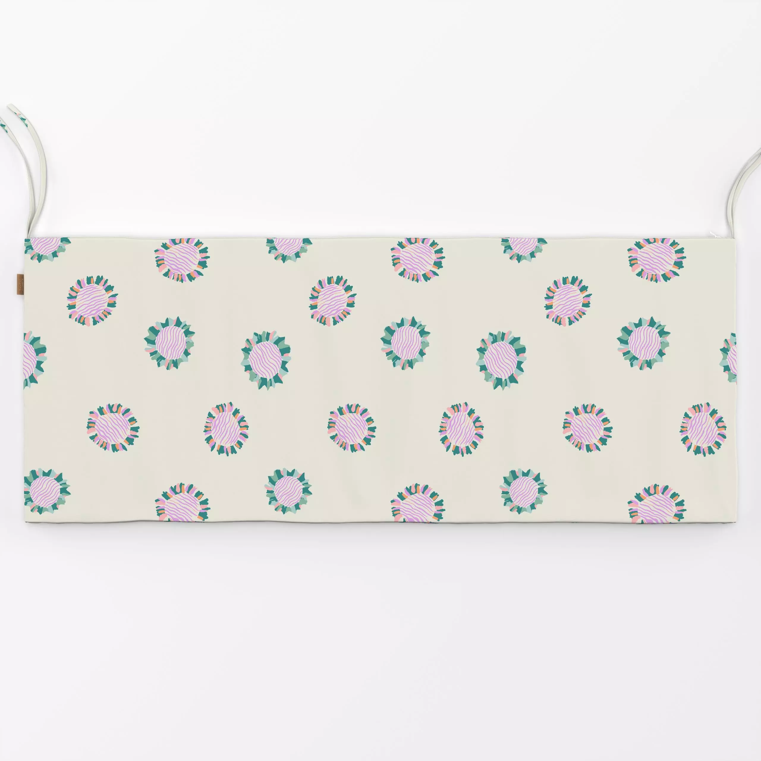 Bankauflage Little Sun lilac - Symbole & Muster - von „Patries Elisabeth"; Muster, Kinder, abstrakt, Geometrisch, Orange, Gr...