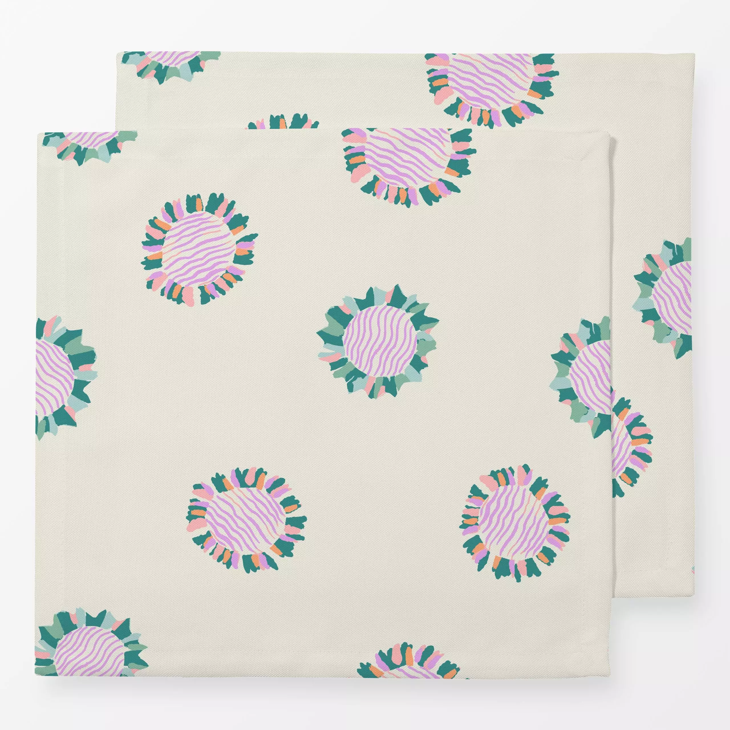 Servietten Little Sun lilac - Symbole & Muster - von „Patries Elisabeth"; Muster, Kinder, abstrakt, Geometrisch, Orange, Gre...