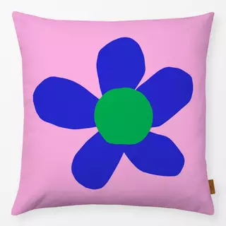 Kissen Happy blue flower pink