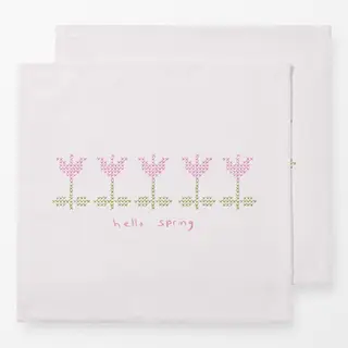 Servietten hello spring Kreuzstich Blumen