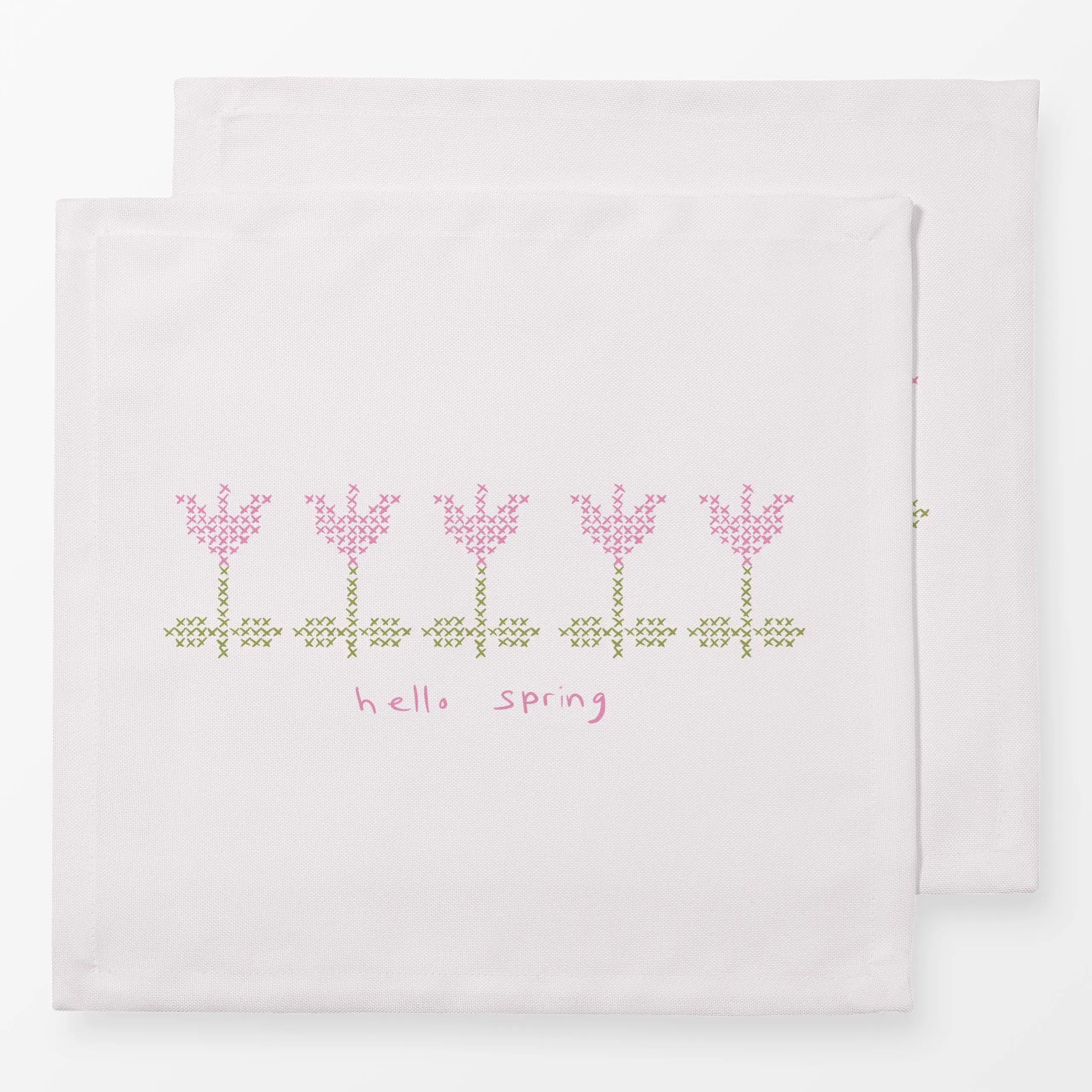 Servietten hello spring Kreuzstich Blumen - Blumen & Florales, Frühling - von „Sophie Augustin Illustration"; Blumen, Tulpen...