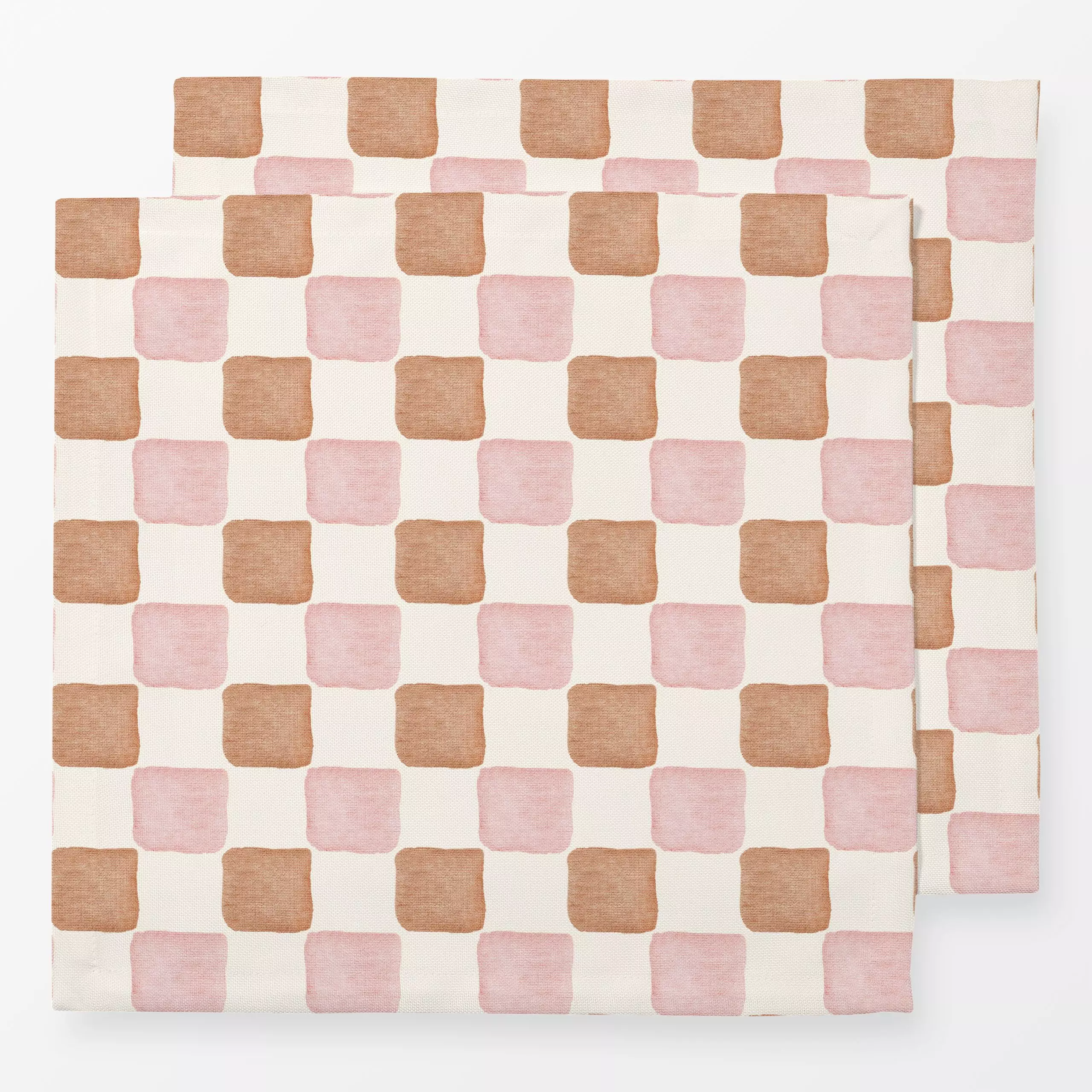 Servietten Boho Retro Checks II - Symbole & Muster - von „Bloomery Decor"; boho, Retro, kariert, kleinkarriert, checks, Buff...