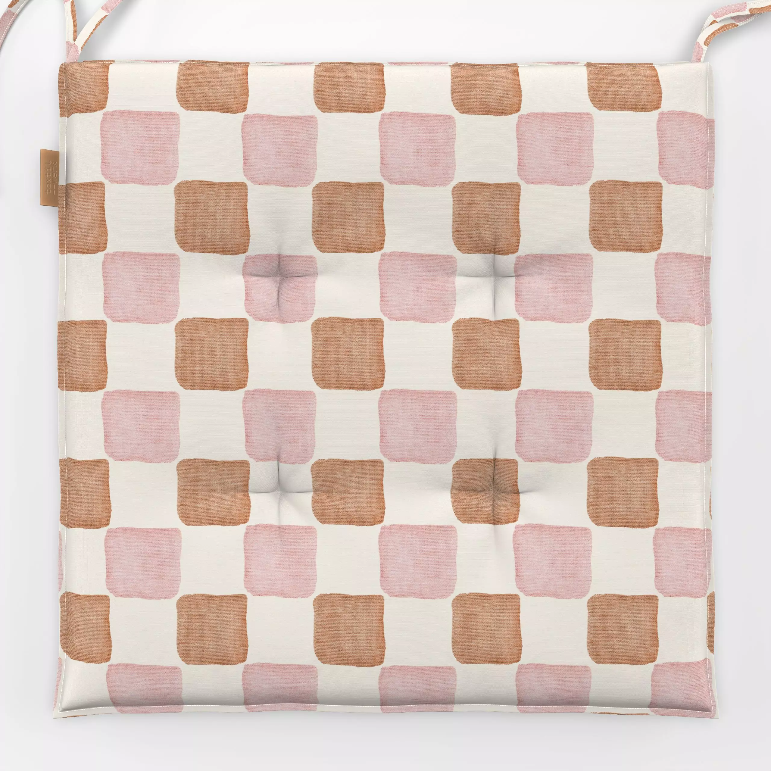 Sitzkissen Boho Retro Checks II - Symbole & Muster - von „Bloomery Decor"; boho, Retro, kariert, kleinkarriert, checks, Buff...