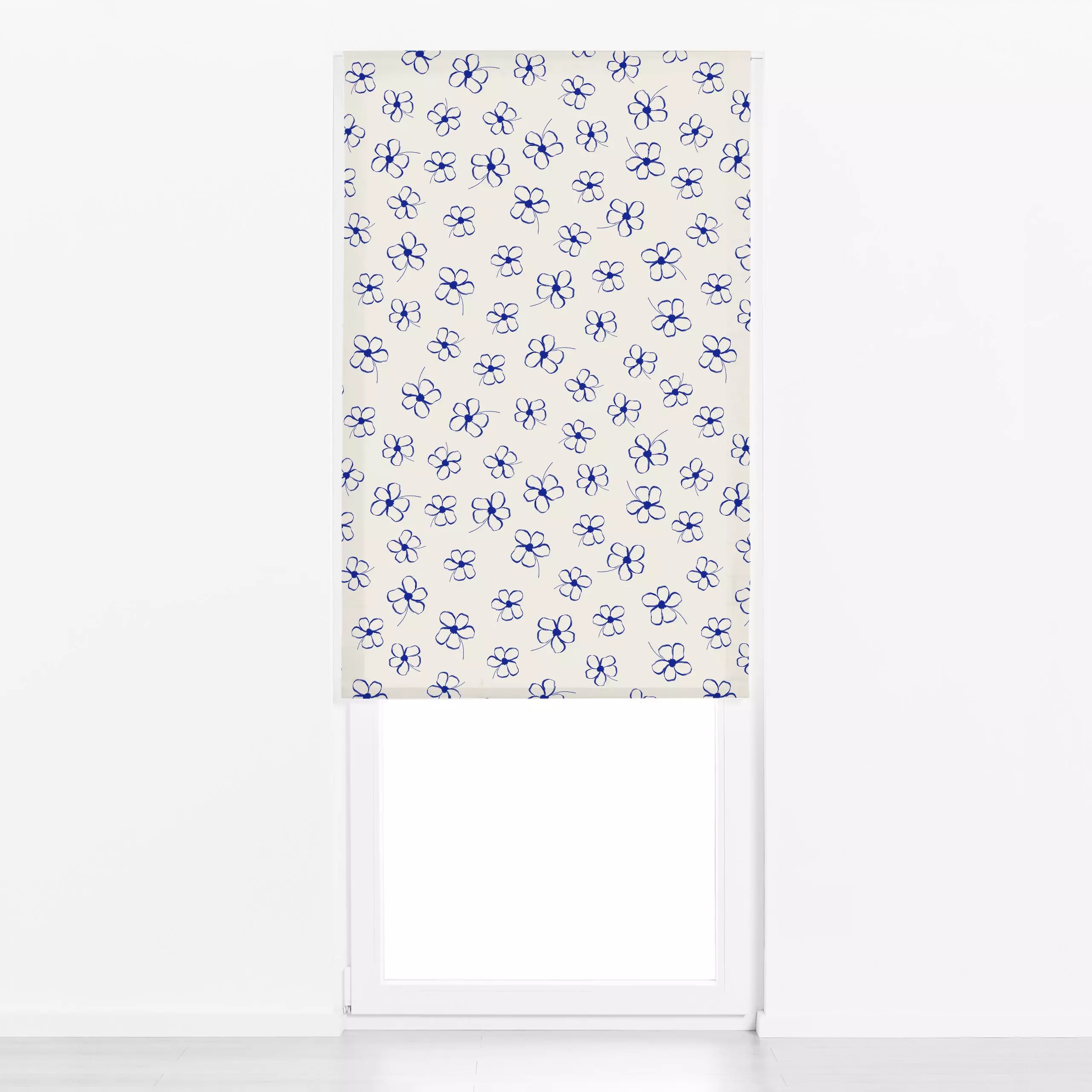 Raffrollo Blaue Blumen - Blumen & Florales, Symbole & Muster, Pflanzen & Botanik - von „Menina Lisboa "; skandinavisch, Wild...