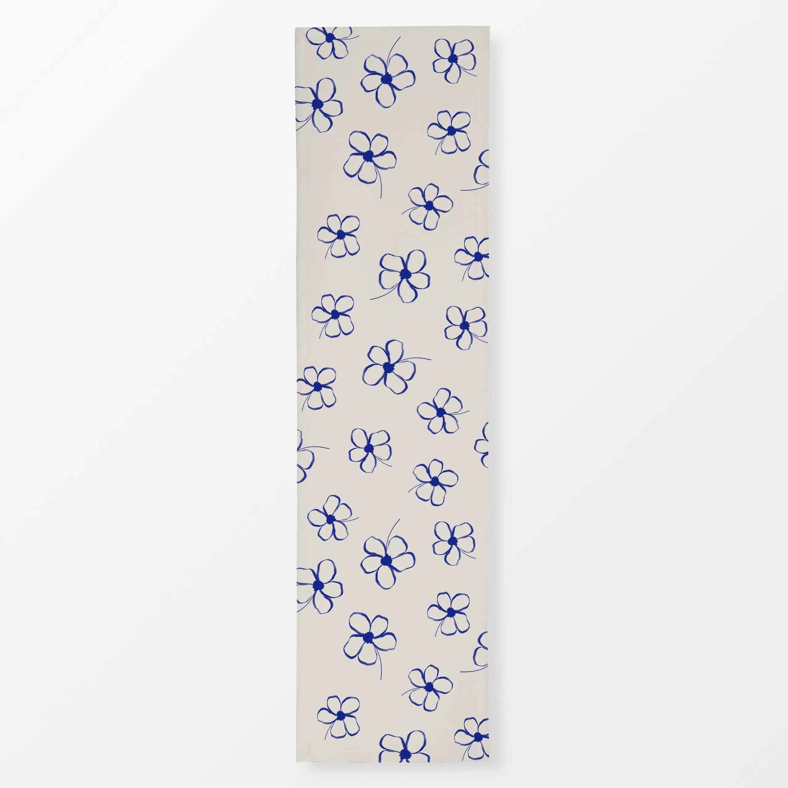 Tischläufer Blaue Blumen, Blumen, gemustert, von Menina Lisboa