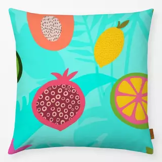 Kissen Tropical Fruit Garden türkis