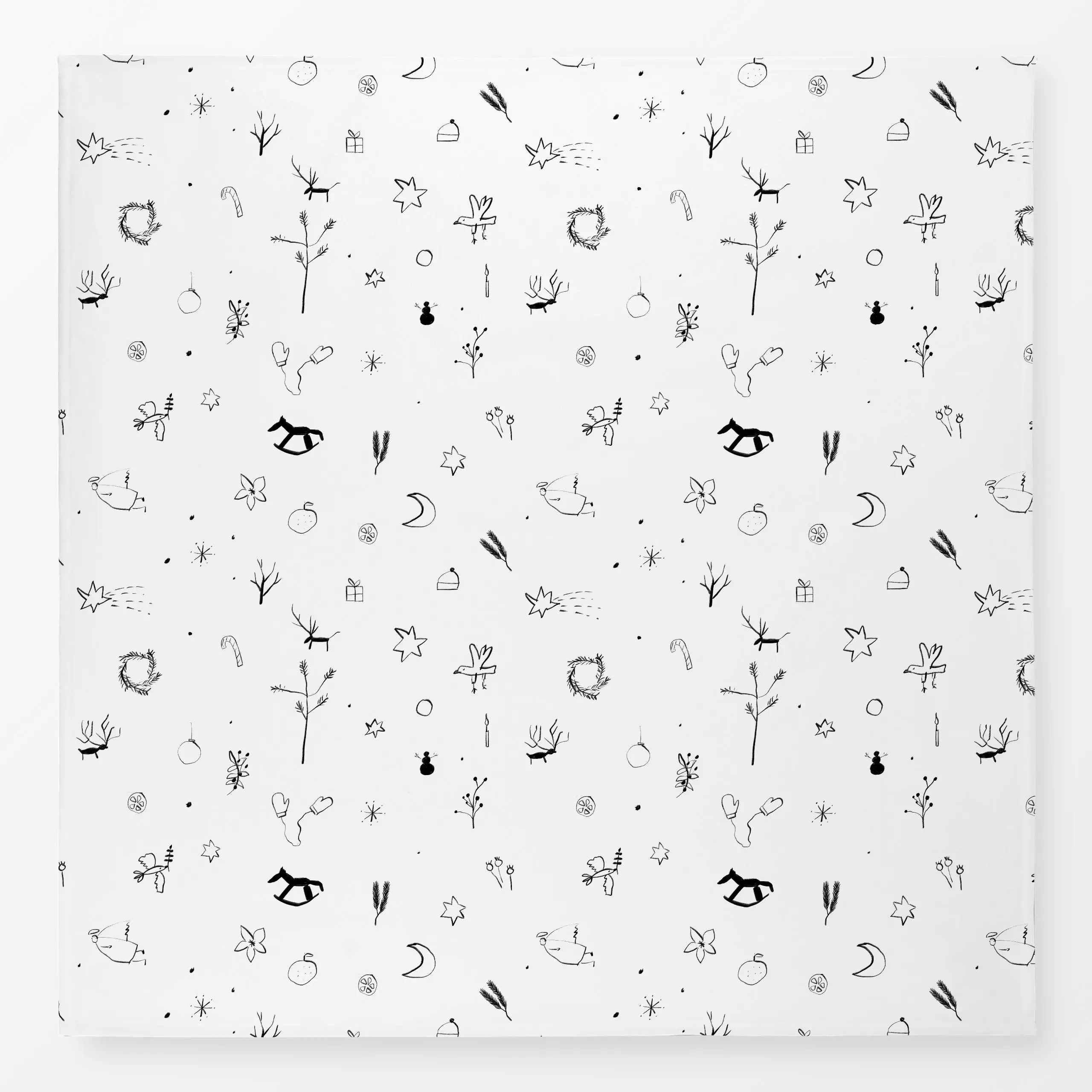 Tischdecke Doodle Weihnachten - Weihnachten - von „Sophie Augustin Illustration"; Zweige, Weihnachtsbaum, Sterne, Weihnachte...