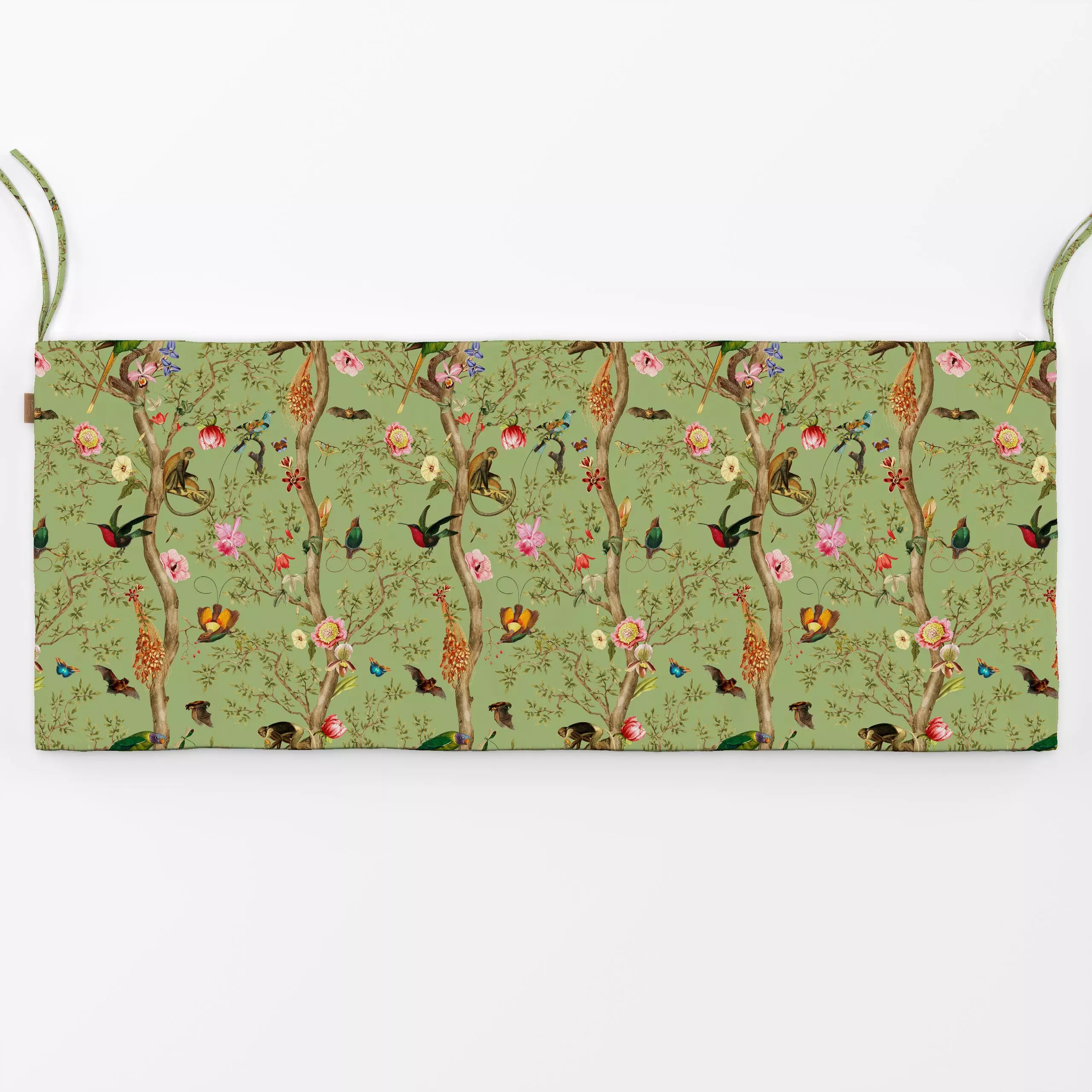 Bankauflage Chinoiserie Gartenparty Grün - Blumen & Florales, Sommer, Safari & Dschungel - von „Uta Naumann"; Natur, Garten,...