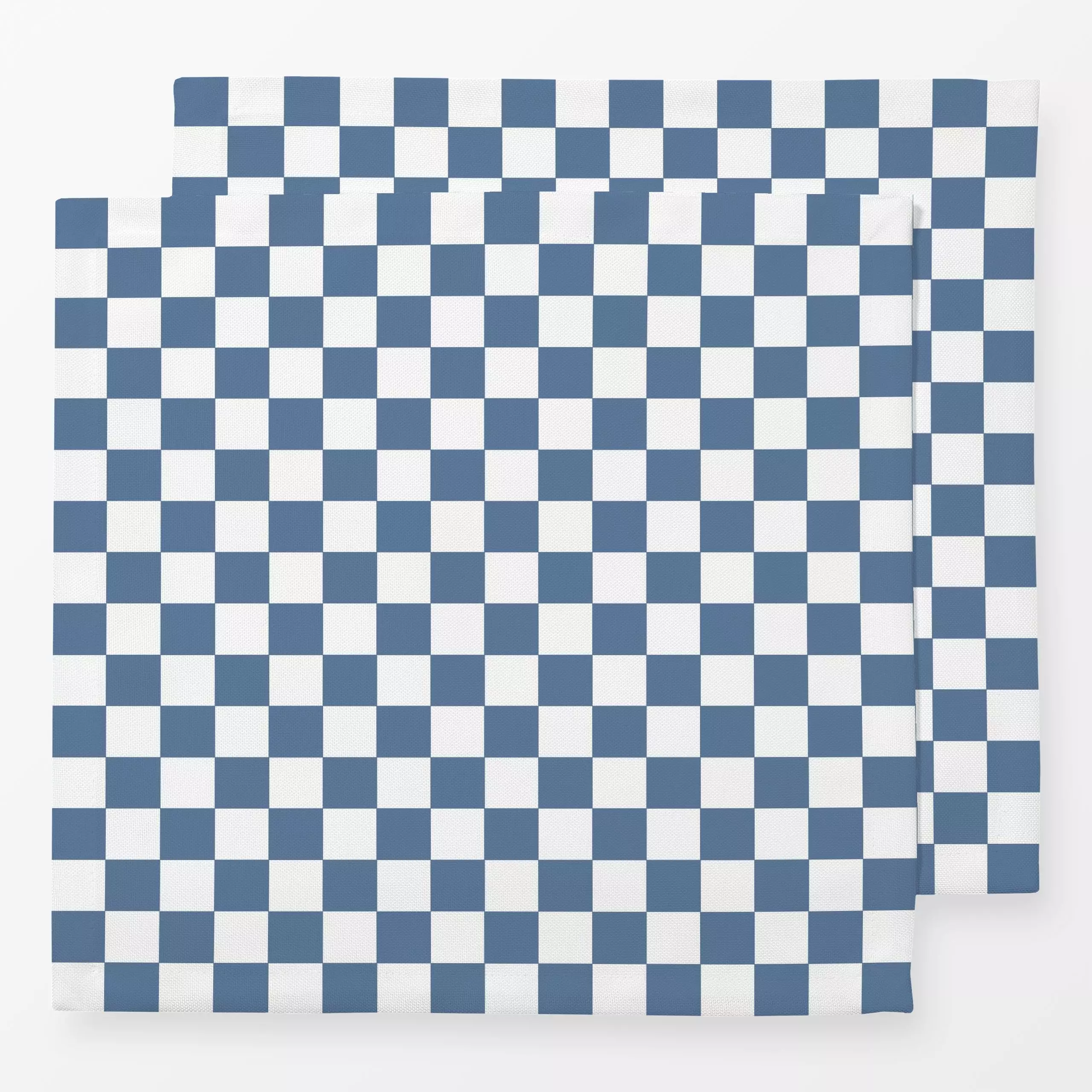 Servietten Blue Sommer Check - Symbole & Muster - von „Studio ROSAGRAU"; Blaugrau, Kissen, Karo, Weiss, kariert, hellblau, c...
