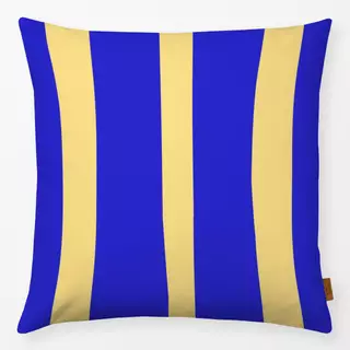 Kissen Big stripes blue yellow
