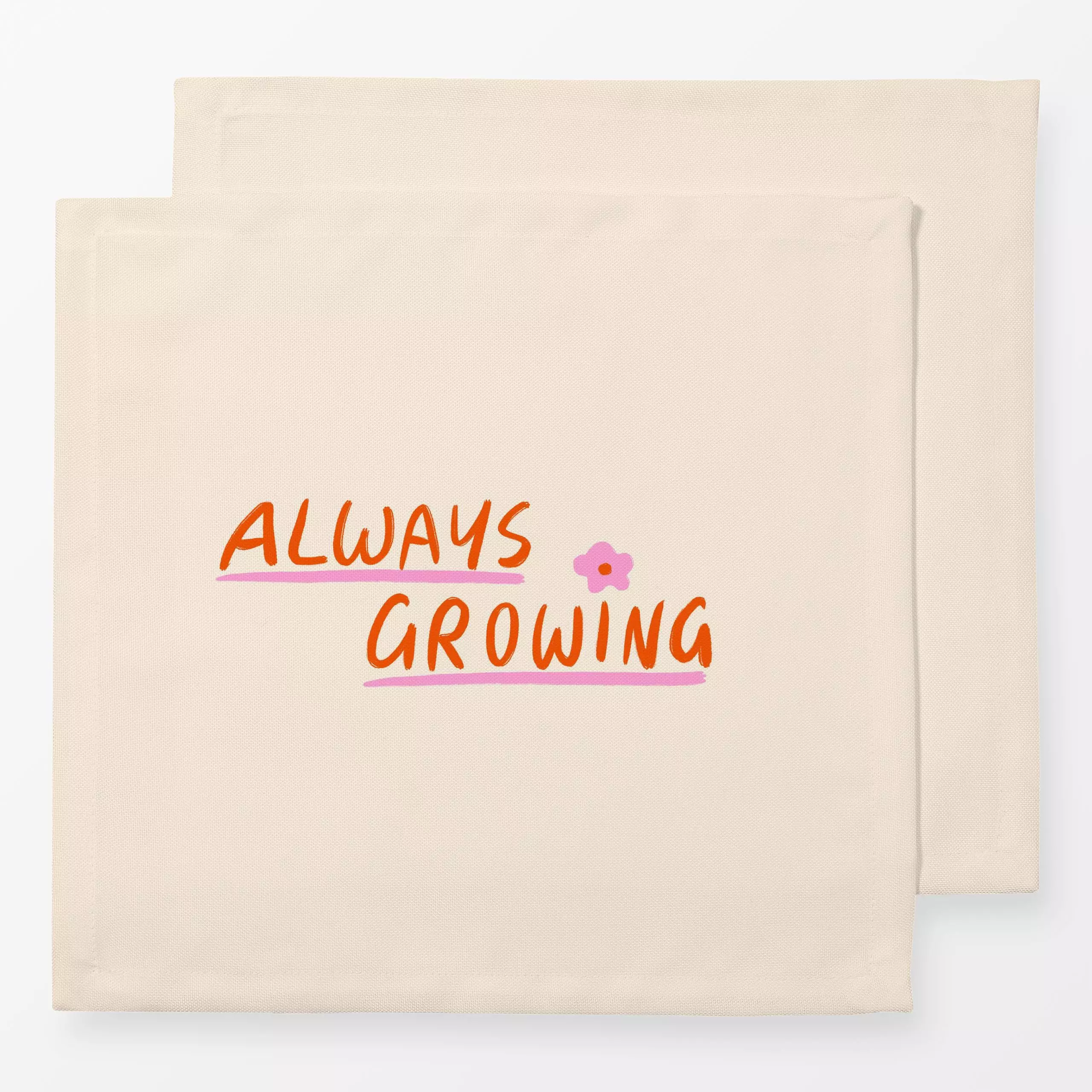 Servietten Always Growing Creme - Blumen & Florales, Herbst, Sprüche & Schriftzüge - von „Janna Schipper"; Blüten, typografi...