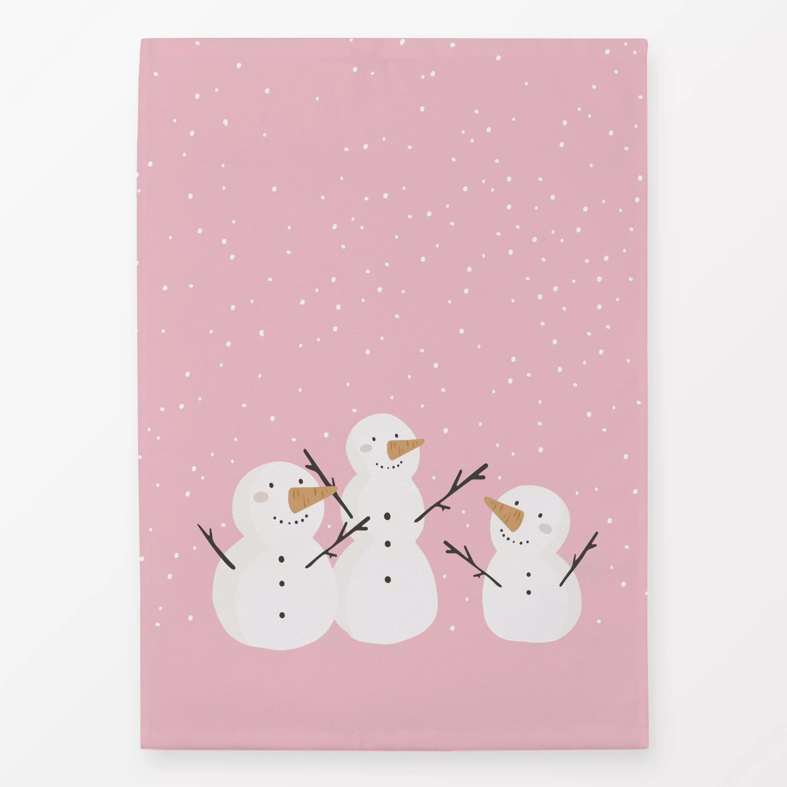 Geschirrtücher SCHNEEMANN ROSA - Kinderzimmer & Motive für Kinder, Weihnachten, Winter - von „Kruth Design"; Weihnachtsmann,...