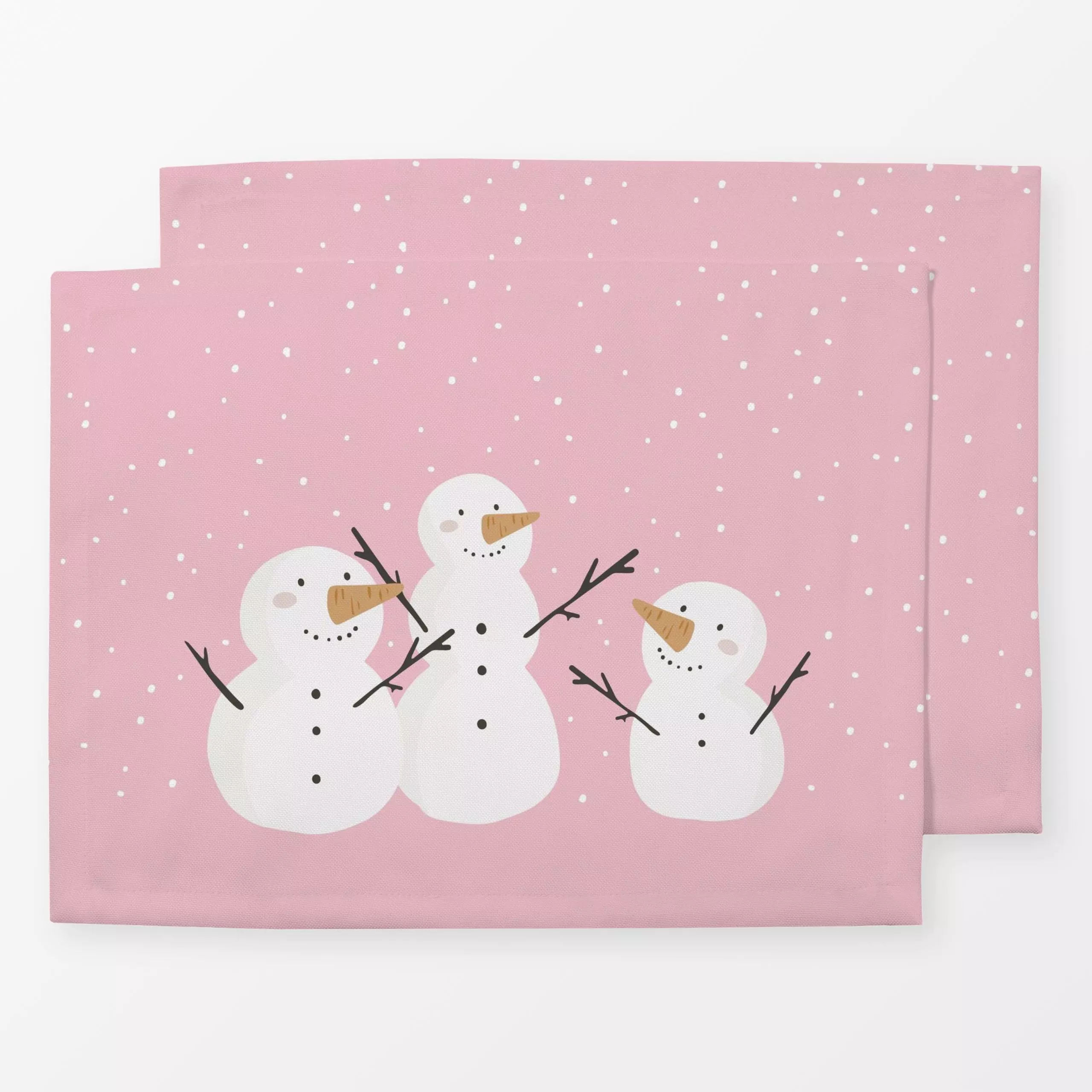 Tischset SCHNEEMANN ROSA - Kinderzimmer & Motive für Kinder, Weihnachten, Winter - von „Kruth Design"; Weihnachtsmann, Weihn...