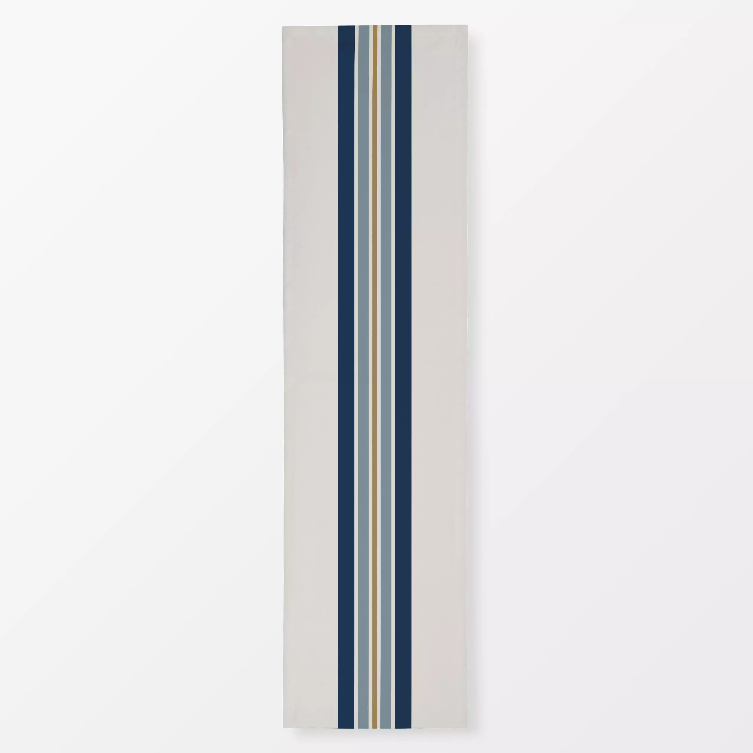 Tischläufer Streifen vertical blau beige - Symbole & Muster - von „Katrin Graff"; boho, Streifen, Strand, Sommer, Leinen, la...