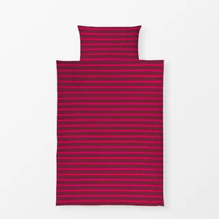 Bettwäsche Wellenstreifen rot pink