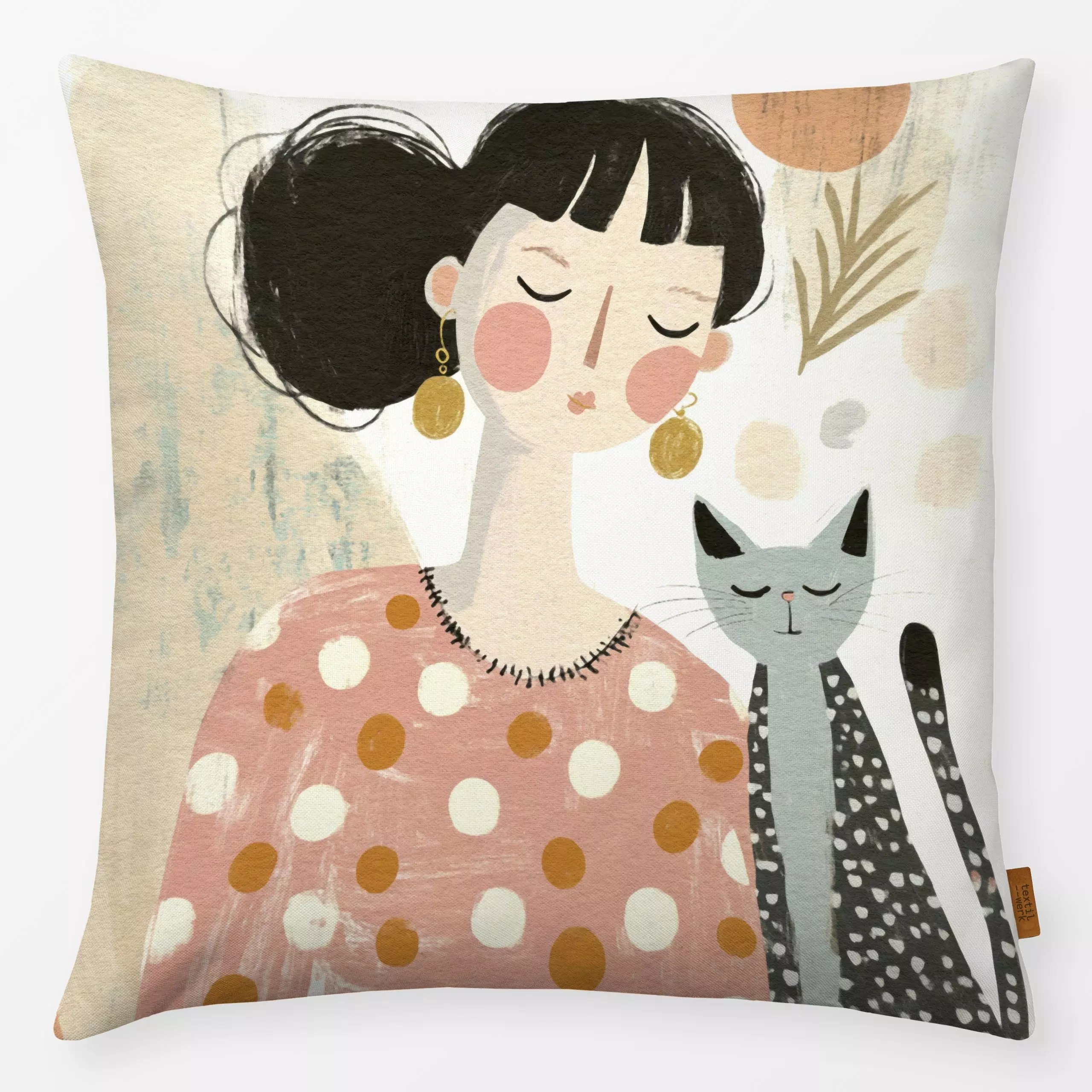 Kissen Ich liebe meine Katze - Liebe, Romantik & Pride, Tiere, Retro & Vintage - von „Uta Naumann"; boho, Illustration, Punk...