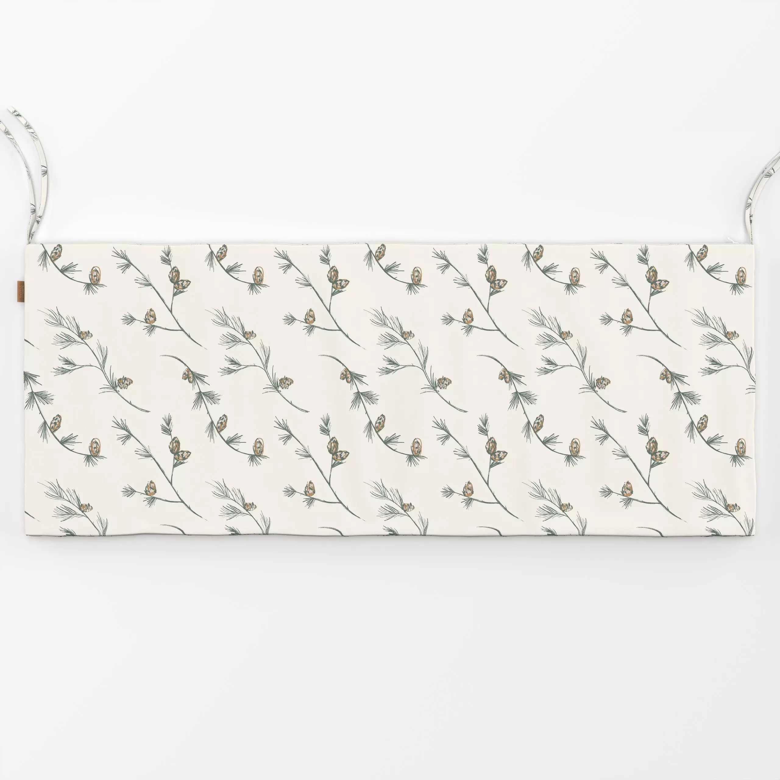 Bankauflage Tannenzweige creme - Weihnachten, Winter - von „Janna Schipper"; Muster, Zweig, Natur, Zeichnung, abstrakt, Wald...