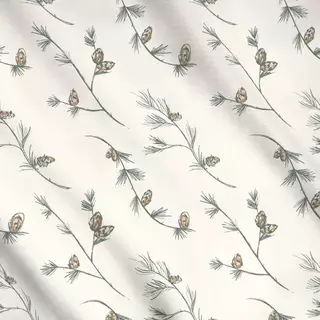 Meterware Tannenzweige creme