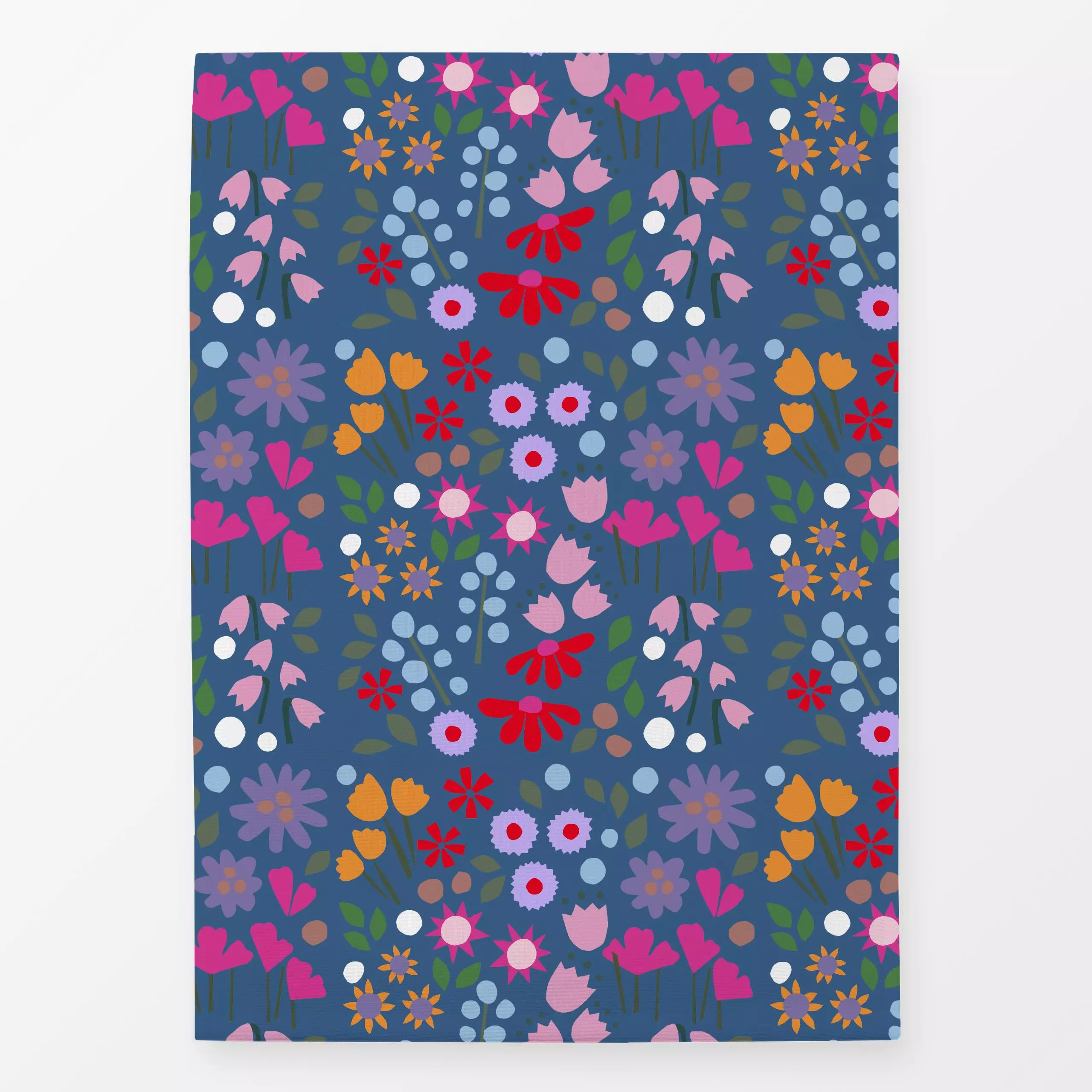 Geschirrtücher Millefleur Allover dunkelblau - Blumen & Florales, Frühling - von „Iris Knabenschuh Textildesign"; Blumen, Ga...